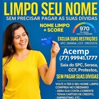 AQUI NA ACEMP VOCÊ LIMPA SEU NOME!